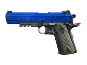 Colt 1911 (Rail) Co2 Pistol (Fixed Metal Slide - Cybergun - 180314 - Pre-Two Tone Blue)