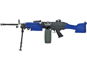 A&K M249 MK2 with Sound Control Drum Magazine (Polymer Body - Hard Stock - AK-M249-MK2-P) (Blue)