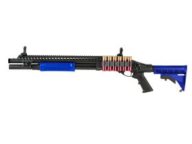 Golden Eagle M870 AR Tactical Tri-Shot Gas Pump Action Shotgun (Medium -M8874) (Blue)
