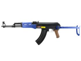 Golden Eagle AK With Folding Stock Carbine AEG Inc. Battery and Charger - 6801) (Blue)