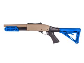 Golden Eagle M870 M-Lok Tri-Shot Gas Pump Action Shotgun (8878T - Blue)