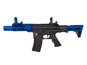 Huntsman Tactical M4 PDW M-Lok AEG (Full Metal with Mosfet - Inc. Bat. and Charger - HMT22) Blue