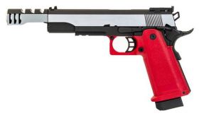 KLI Hi-Capa 5.1 Special Edition Gas Blowback Pistol (Silver/Red - GB-0744X)