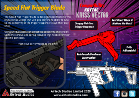 Airtech Studios - Speed  Flat  Trigger(CNC Stainless  Steel) - KRYTAC  KRISS  VECTOR  - BLACK