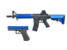 Vigor M4 RIS Spring Rifle and 17 Series Spring Pistol (Dual Pack - Two Ton Blue - 9904)