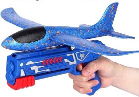 Shoot-A-Plane - Airplane Spring Launcher with Stickers (Foam - Colours May Vary)