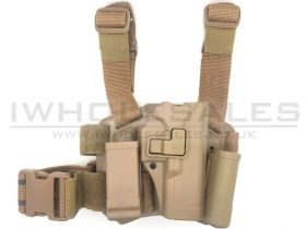 Big Leg Holster M92/M9 with Two Pouches (Hard - Tan)