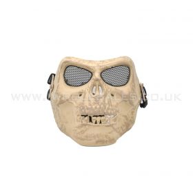 Skull Mask with Mesh Eye Protection (Tan)