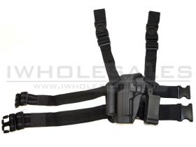 ACM Big Leg Holster 1911 (Left Handed) with Two Pouches (Hard)