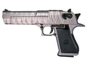 Magnum Research Inc. Desert Eagle Custom Tiger Stripe Silver 50AE GBBP (90510 - Licensed by Cybergun - Made by WE - Silver)