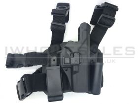 Big Leg Holster 17 Series with Two Pouches (Hard - Right Hand - Black - Long)