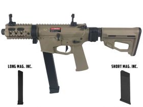 Ares M45X-S with EFCS Gearbox (Tan - AR-084E - Comes with Extra Mid-Cap and Low Cap Magazine)