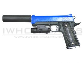 ACM K-Warrior G25A Metal Pistol with Silencer V2 (Blue)