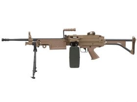 FN Herstal Minimi M249 MK1 with Sound Control Drum Magazine (Skeleton Stock - AK-249-MK1 - Tan)