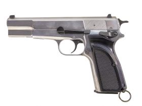 WE Hi-Power Browning MK3 Gas Blowback Pistol (Silver)