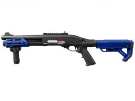 Golden Eagle M870 M-Lok Tri-Shot Gas Pump Action Shotgun (Short - Foregrip - Blue - SAV020-M-LOK))
