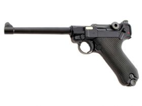 WE P08 Gasbb Pistol (6 inch - M - Full Metal - Black)