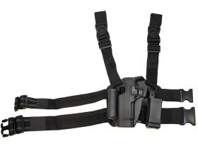 ACM Big Leg Holster 17 Series with Two Pouches (Left Handed - Hard - Black)