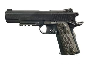 Colt 1911 (Rail) Co2 Pistol (Black - Fixed Metal Slide - Cybergun - 180314)