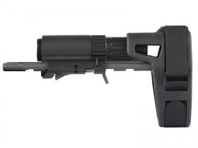 Ares M45 Series Retractable Stock with Stabilizing Brace (Black - AM-ABS005-BK)