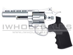 Huntex 4.0" Co2 Revolver (4.5mm - Silver - Black)