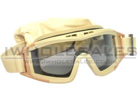 Clear Full Eye Glasses with Big Cotton Strap with 3 Lenses (Tan)