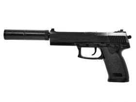 Double Eagle M23 Spring Pistol with Silencer (Black)